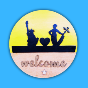 Letrero de Madera redondo Habana-York wellcome